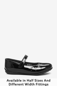 Schwarzes Lackleder - Mary-Jane-Schuhe mit Sterndesign (808186) | 18 € - 22 €
