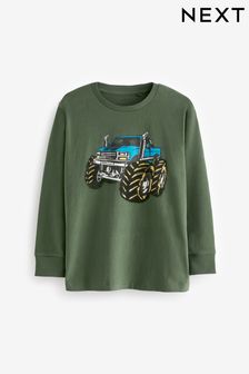 Green Monster Truck Long Sleeve Graphic T-Shirt (3-14yrs) (808203) | €9 - €12