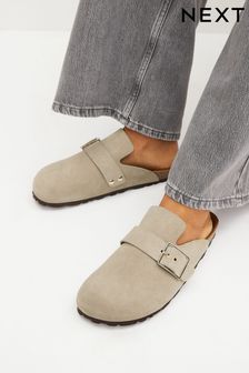 Mink Brown Forever Comfort® Suede Footbed Clogs (808445) | AED152