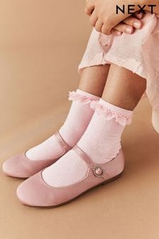 Розовый - Набор из 2 пар носков с высоким содержанием хлопка и оборками (808891) | €5 - €8
