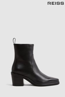Reiss Sienna Leather Heeled Western Boots (809405) | ‪‏1,744‬ ر.س‏