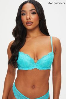 Ann Summers Aqua Blue Sexy Lace Planet Padded Plunge Bra (809717) | $27