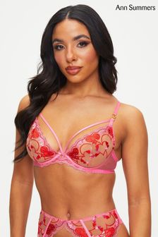 Ann Summers Pink Heart Bouquet Non Padded Plunge Bra (809843) | SGD 58