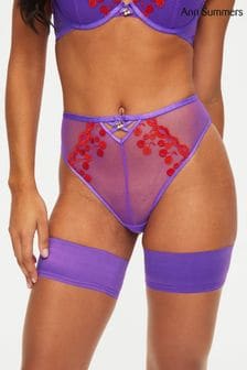 Ann Summers Purple Cherry Kiss High-Waisted Brazilian Knickers (809949) | AED36