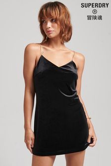 Superdry Black Chain Velvet Mini Dress (80J083) | €41