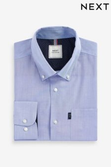 أزرق شاحب - تلبيس قياسي أساور فردية - قميص أكسفورد بأزرار طولية سهل الكي (810306) | 93 ر.ق