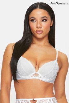 Ann Summers Unforgettable Lace Padded Plunge White Bra (810367) | LEI 131