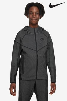 Czarny - Ocieplana bluza z kapturem Nike Tech Fleece Winterized z polaru zapinana na suwak (810526) | 570 zł