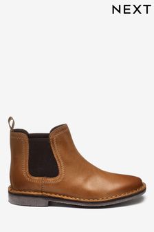 Tan Brown Standard Fit (F) Leather Chelsea Boots (810673) | $54 - $66