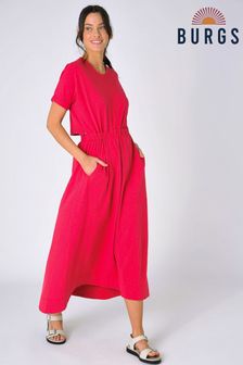 Rdeča srednje dolga obleka iz džersija z odprtim hrbtnim delom Burgs Paynter (810928) | €31