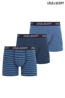 Lyle and Scott Blue Ethan Premium Underwear Trunks 3 Pack (811103) | $58