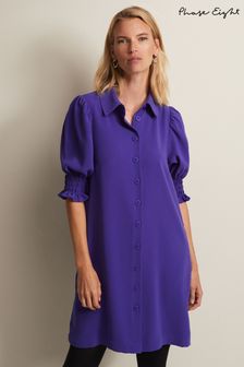 Phase Eight Purple Candice Button Mini Dress (811730) | €56