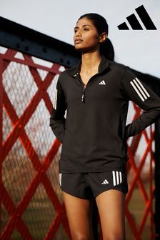 adidas Black Own The Run Half-Zip Sweatshirt (811958) | SGD 77