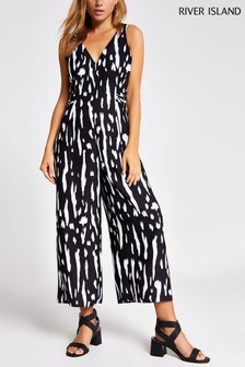 river island black and white jumpsuit