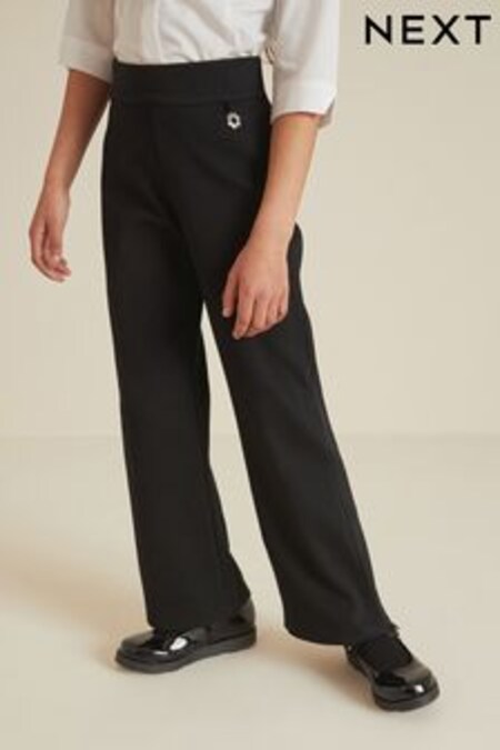 Black Cotton Rich Jersey Stretch Pull-On Boot Cut Trousers (3-16yrs) (812488) | 15 € - 23 €