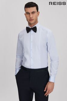 Reiss Soft Blue Marcel - Double Cuff Slim Fit Double Cuff Dinner Shirt (812593) | $312