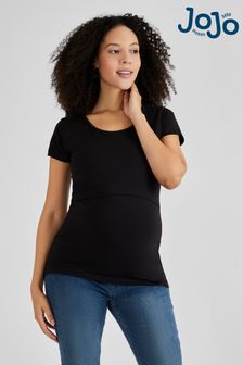 JoJo Maman Bébé Black Maternity & Nursing T-Shirt (813061) | 129 QAR