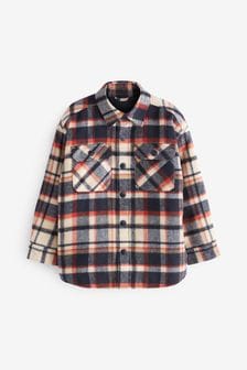 Orange/Blue/Tan Brown Check Lined Shirt Jacket (3-16yrs) (813274) | €17 - €22