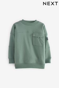 セージグリーン - Utility Crew Neck Sweat Top (3-16yrs) (813605) | ￥3,300 - ￥4,280