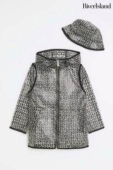 River Island Black Girls Monogram Raincoat and Hat (813975) | €18.50 - €24