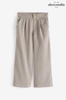 Abercrombie & Fitch Plaid Smart Brown Trousers
