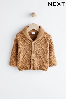 Tan Brown Cable Knitted Baby Cardigan (0mths-2yrs) (814400) | NT$670 - NT$750