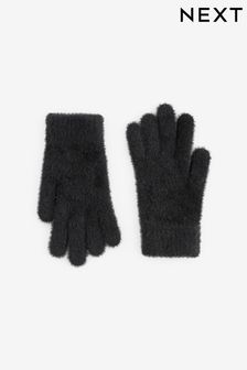 Black Fluffy Gloves (3-16yrs) (814476) | AED13 - AED23
