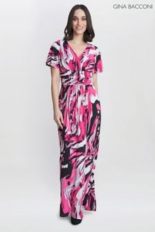 Gina Bacconi Pink Fifi Jersey Maxi Dress (815050) | kr2 380