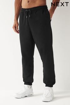 Черный - Свободный - Хлопковые Blend спортивные брюки с манжетами (815249) | €28