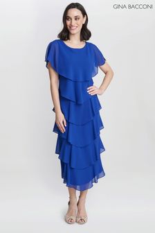 Blue - Tessa Midi Tiered Dress With Shoulder Trim (815369) | kr4 390