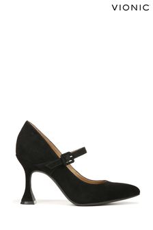 Vionic Collette Mary Janes Suede Black Shoes