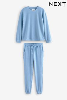 Blue Cosy Waffle Long Sleeve Pyjamas (815492) | $51