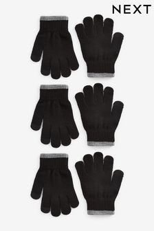 Black 3 Pack Touch Tip Magic Gloves (3-16yrs) (815596) | €7.50 - €10