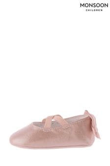 Monsoon Pink Baby Valeria Shimmer Bootie Shoes (815702) | kr156