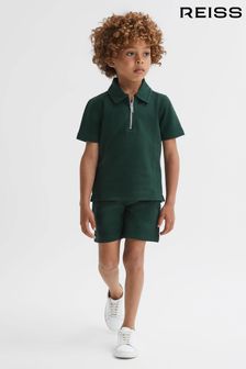 Зеленый с принтом - Фактурные шорты узкого кроя с затягивающимся шнурком Reiss Robin (815921) | €37