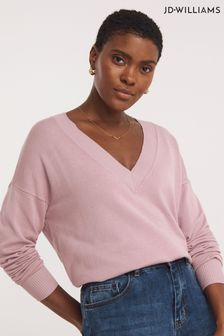 Jd Williams Pink Blush Slouchy V-neck Tunic (816254) | 131 LEI