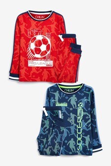 Red/Blue Football 2 Pack Pyjamas (3-16yrs) (816285) | kr306 - kr399