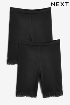 Black Cotton Blend Anti-Chafe Shorts Two Pack (816346) | $28