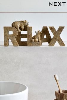 Dekoracyjne słowo Relax z motywem niedźwiedzi (816380) | 98 zł