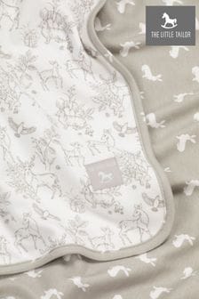 The Little Tailor White Baby Soft Jersey Easter Bunny Print Blanket (816661) | $24