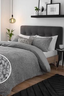 Grey Borg Fleece Duvet Cover and Pillowcase Set (817616) | kr419 - kr788