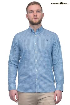 Raging Bull Blue Long Sleeve Geometric Print Poplin Shirt (817708) | €43.50 - €47