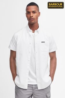 לבן - חולצת אוקספורד מכופתרת Barbour® מכותנה עם שרוול קצר (818039) | ‏302 ‏₪
