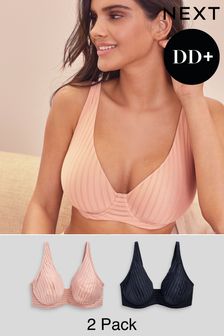 Navy/Pink DD+ Non Pad Full Cup Bras 2 Pack (818064) | kr301