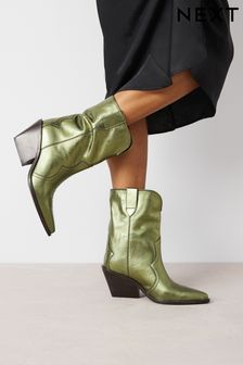 Green Metallic Signature Leather Forever Comfort® Western Cowboy Boots (818833) | 126 €