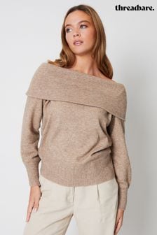 Threadbare Brown Knitted Bardot Jumper (818910) | €42
