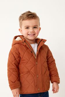 Rust Brown Teddy Fleece Quilted Borg Lined Jacket (3mths-7yrs) (819097) | DKK260 - DKK300