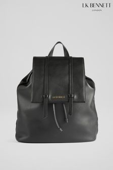 LK Bennett Billie Black Leather Backpack