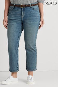 Lauren Ralph Lauren Curve Blue Mid Rise Straight Ankle Jeans (819338) | LEI 949