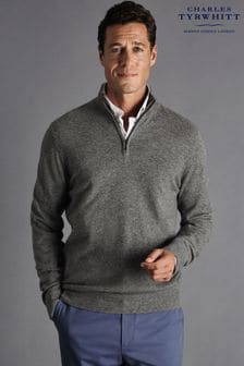 Charles Tyrwhitt Pure Cashmere Zip Neck Jumper (819414) | BGN577